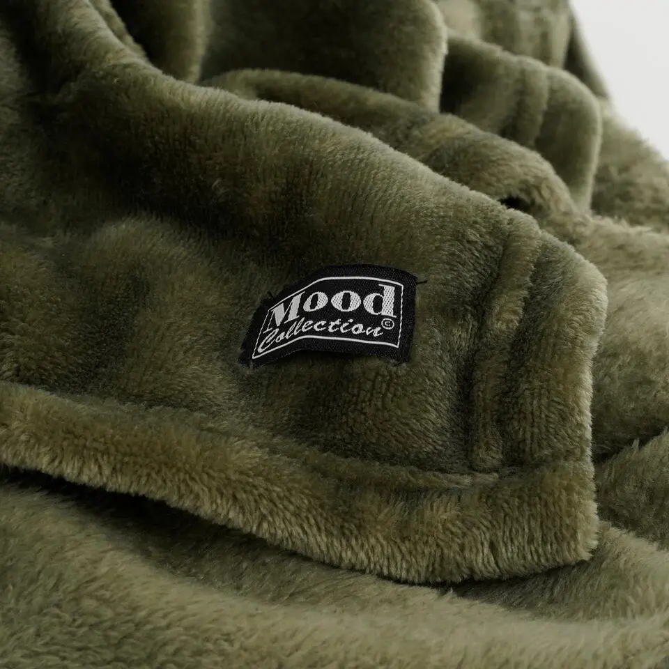 In The Mood Collection Famke Fleece Plaid - 180 x 130 cm - Donkergroen
