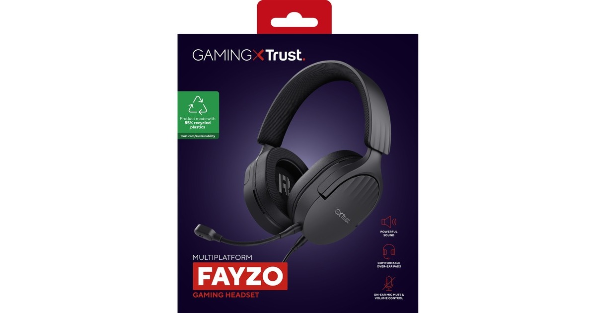 TrustGXT 489 Fayzo Multiplatform  over-ear gaming headset  (Zwart)