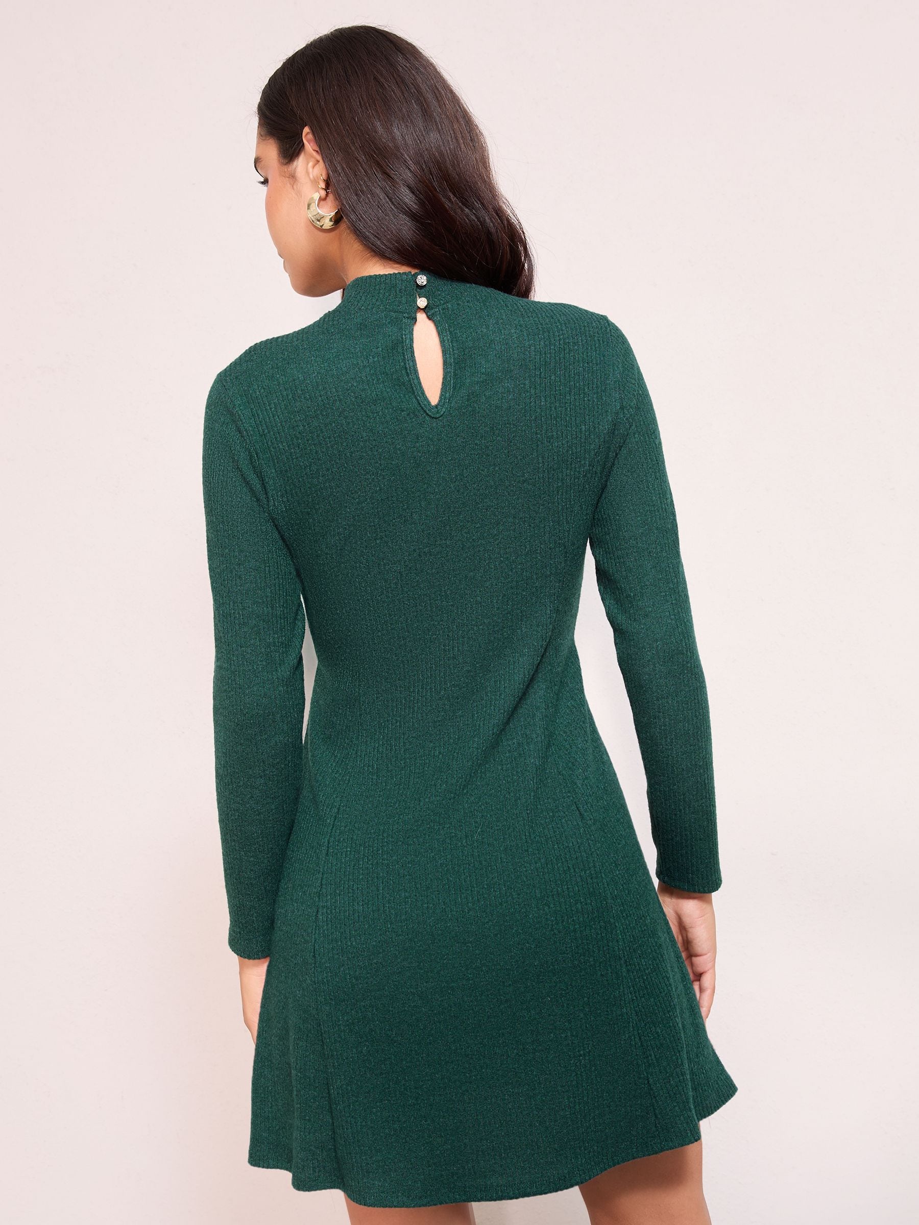 Groen - Friends Like These Long Sleeve Belted Cosy Mini Dress