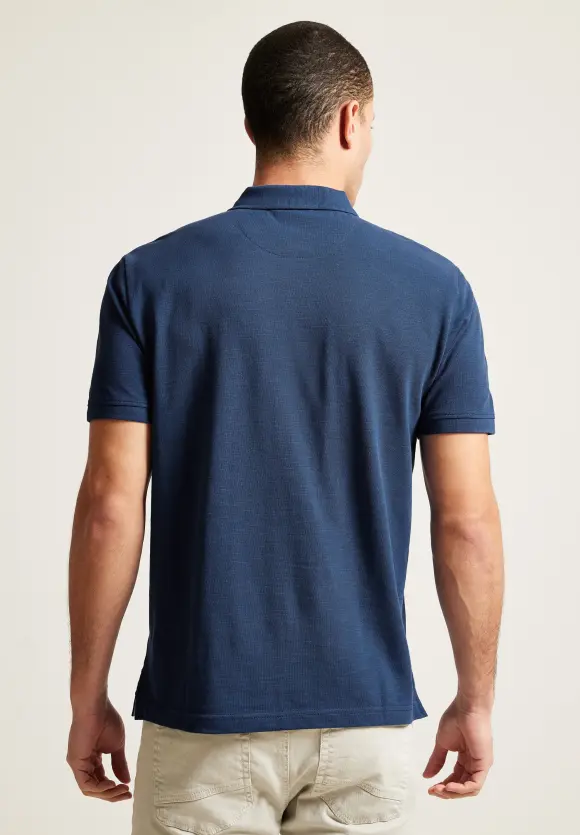 Poloshirt mit Labelprint - pacific blue