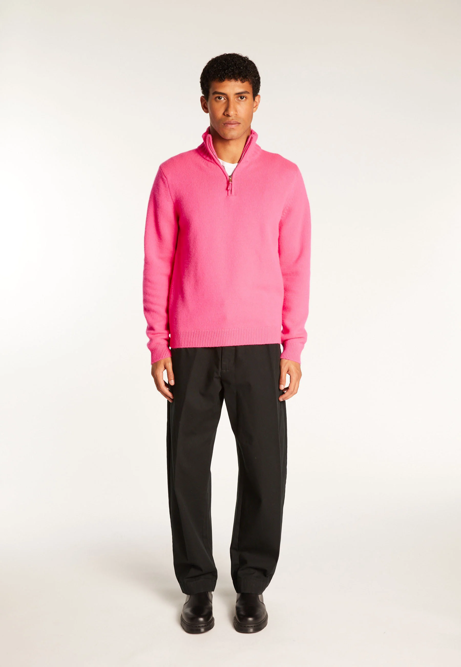EMILIANO DUO - Pull camionneur en cachemire 6 fils | Rose