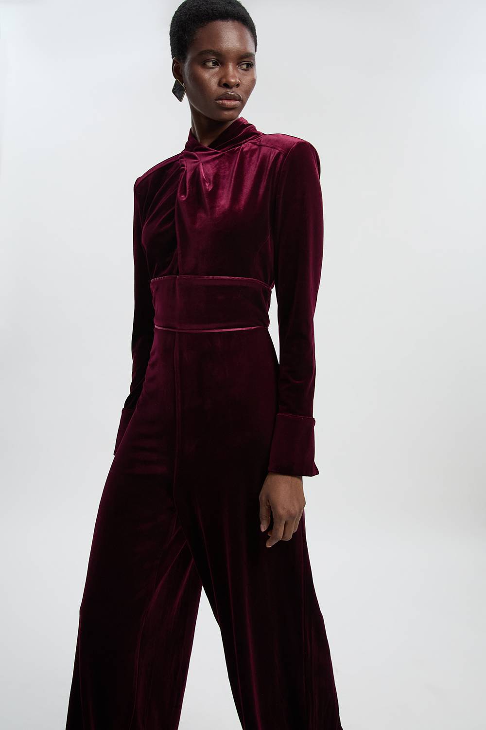 KarenMillen Combinaison Tissée à Détail Drapé en Velours