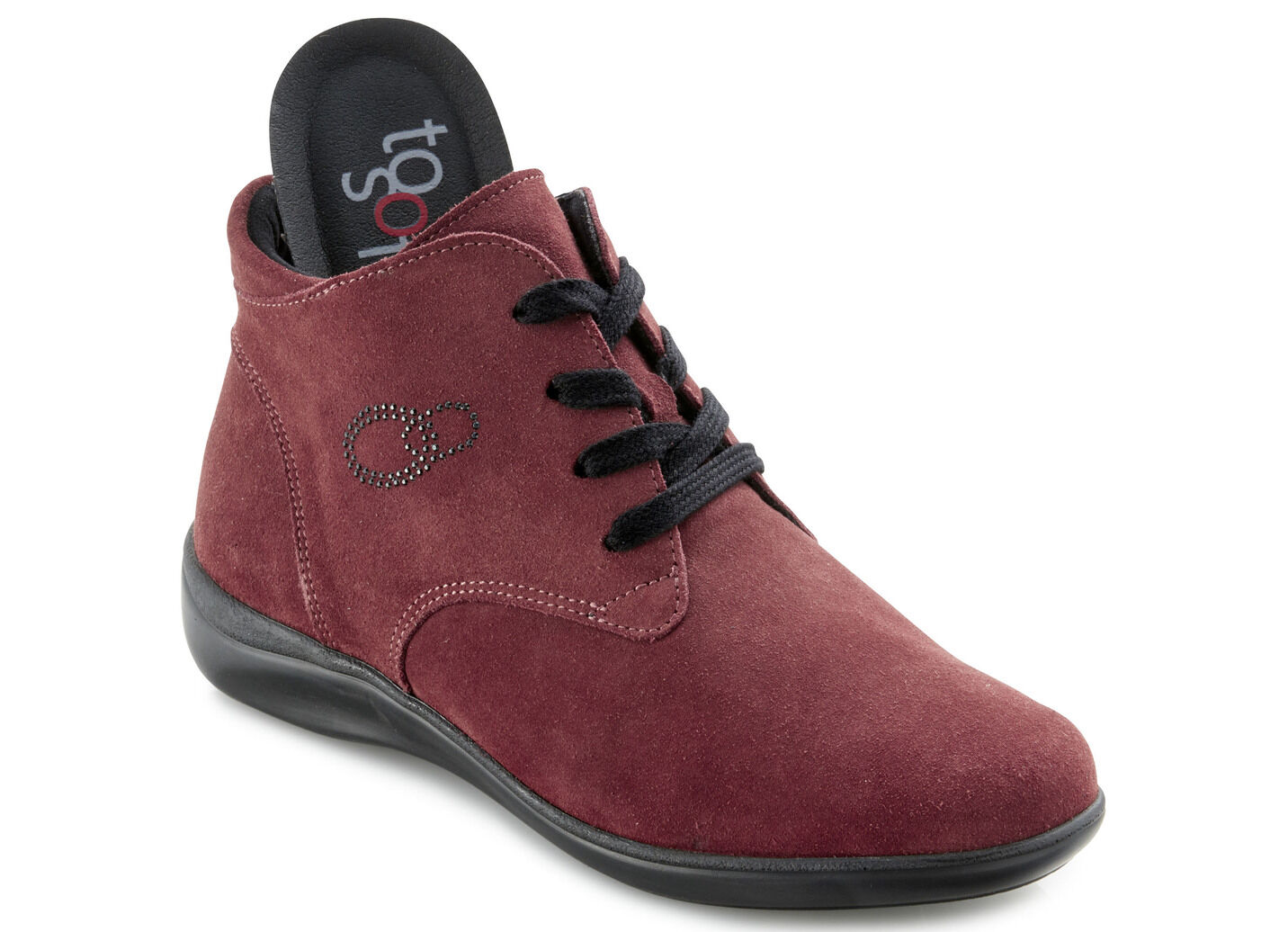 Schnür-Stiefelette mit dezenter Glitzer-Applikation