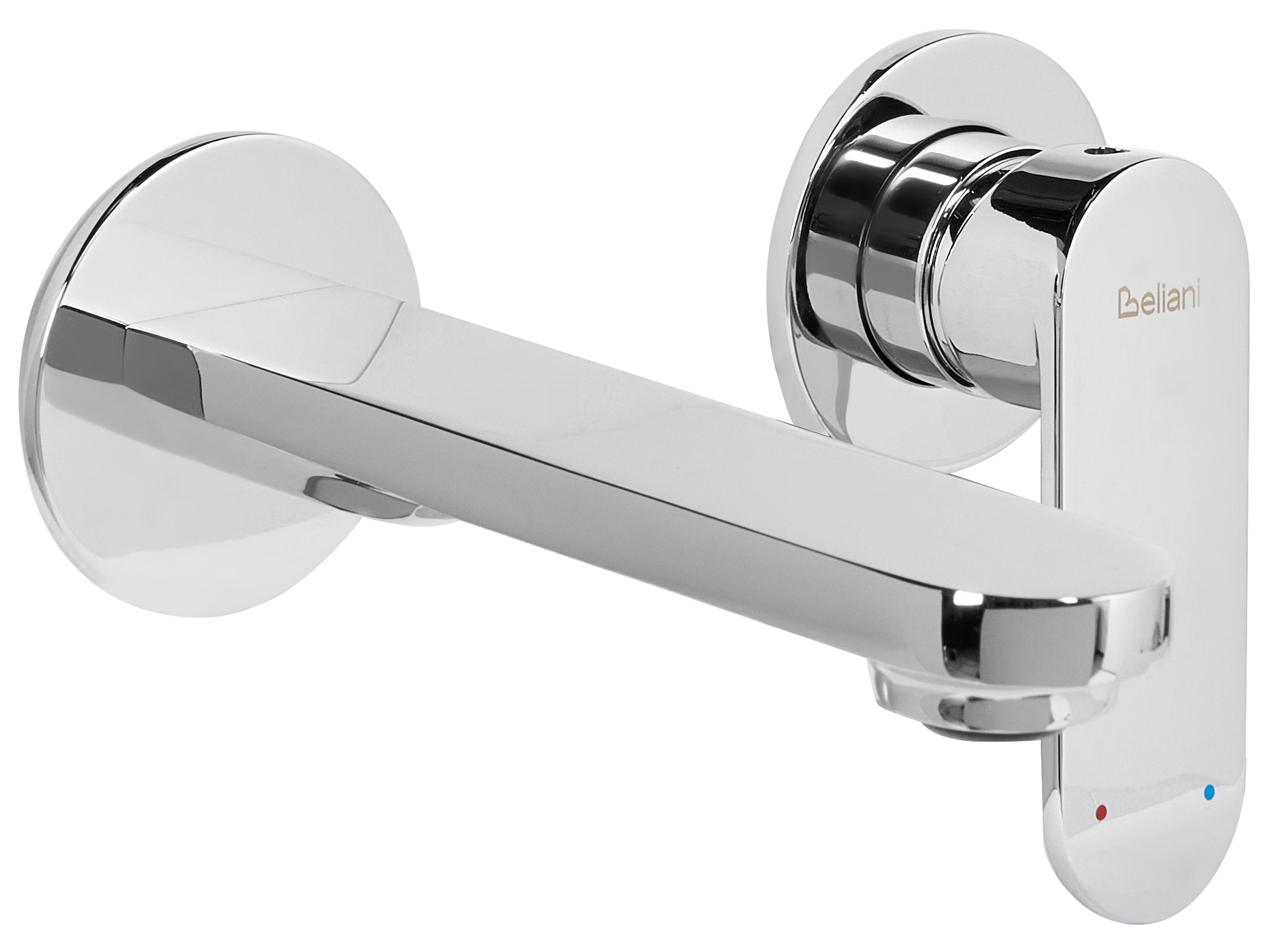 Wandgemonteerde mengkraan GUATAVIA Messing Zilver
