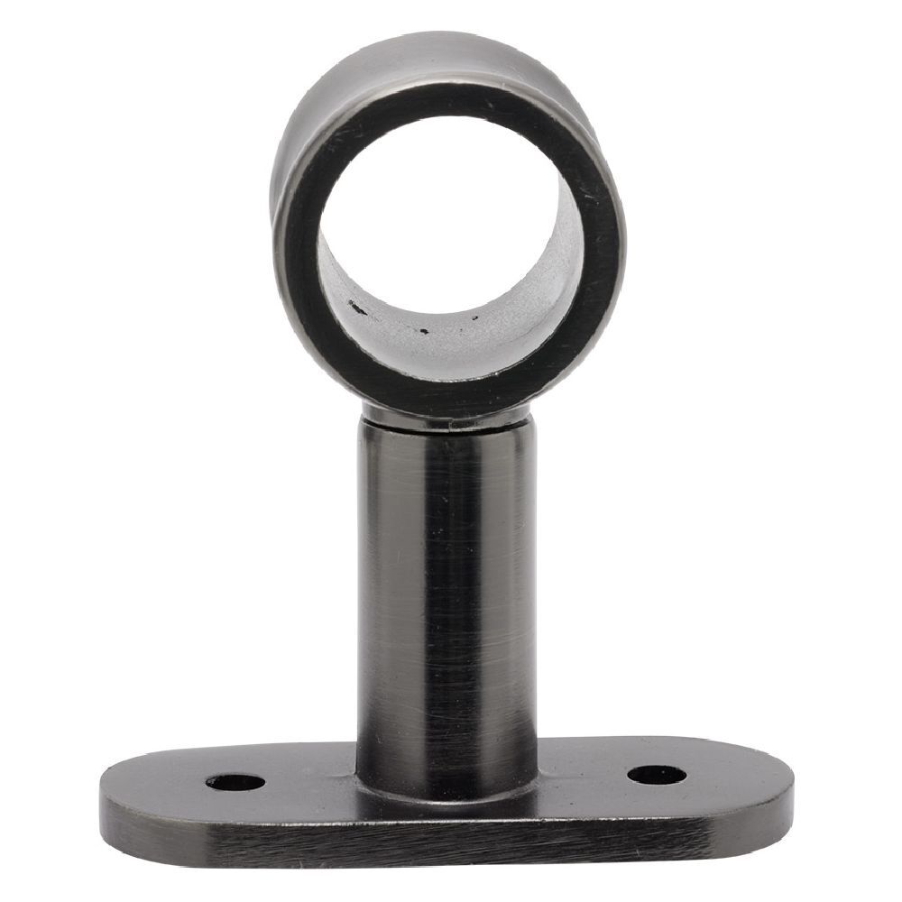 Support court métal gris pour tringle à rideau Ø2xL11,4cm