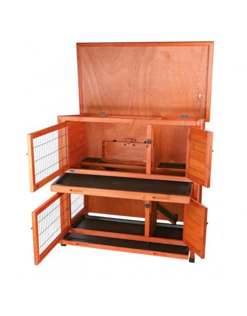 Trixie Natura Konijnenhok Benjamin - Dierenverblijf - 116x65x111 cm Bruin