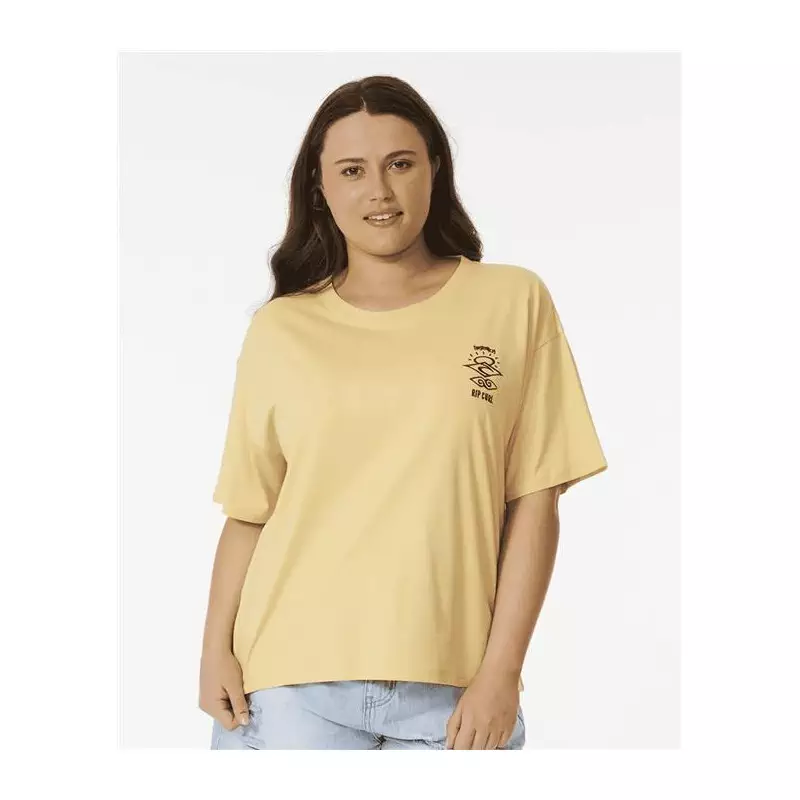 Teeshirt femme RIPCURL Icons Of Surf Relaxed Tee Washed Yellow