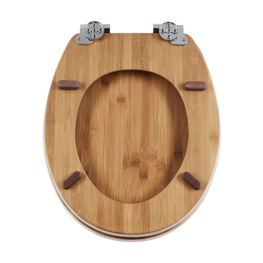Lyon Slow Down Bambus WC Sitz Toiletten Deckel Auflage Badezimmer Home Deko mit Absenkautomatik (32137597) - Dark Bamboo