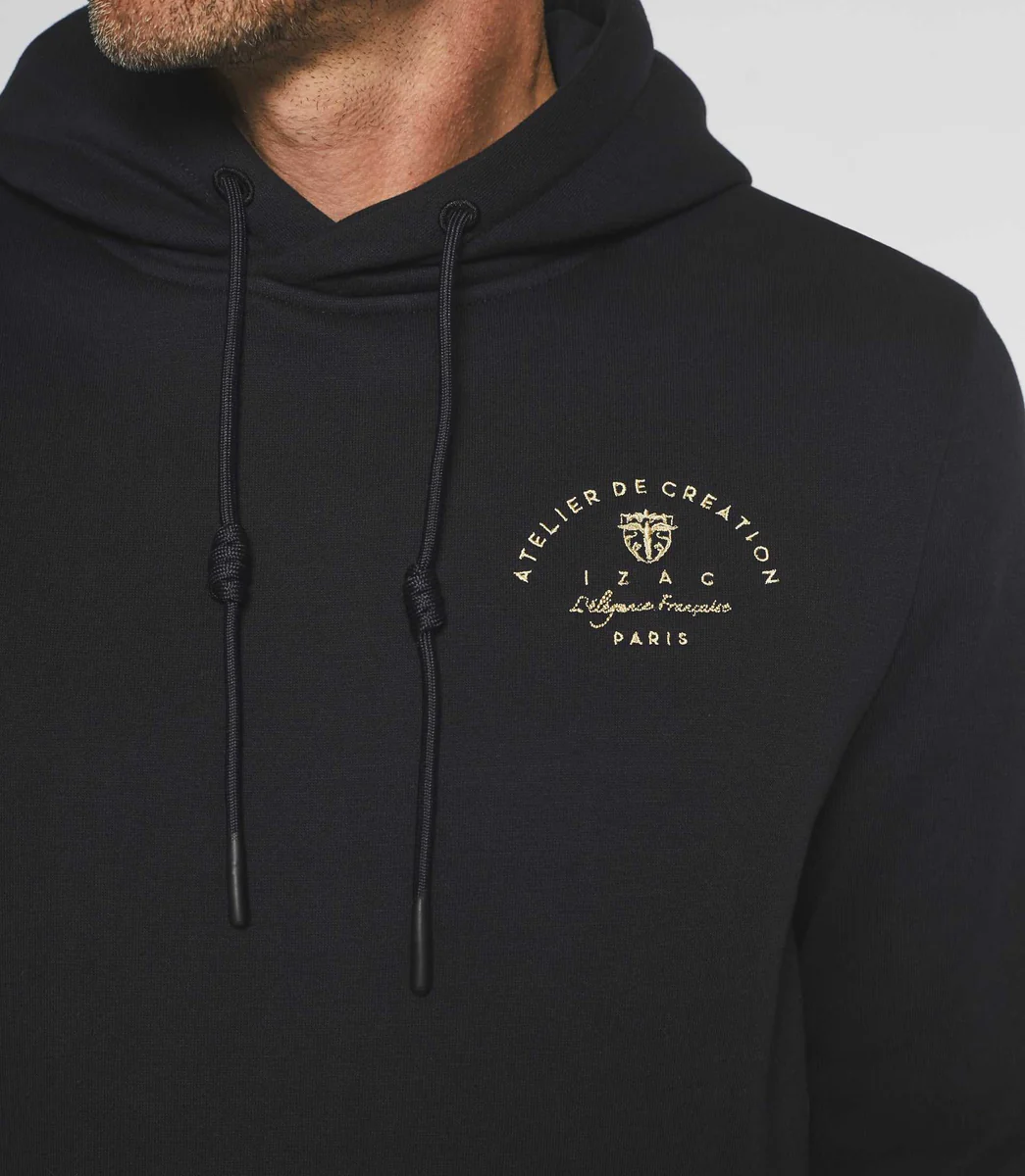 Sweat à capuche uni marine SWBAYA