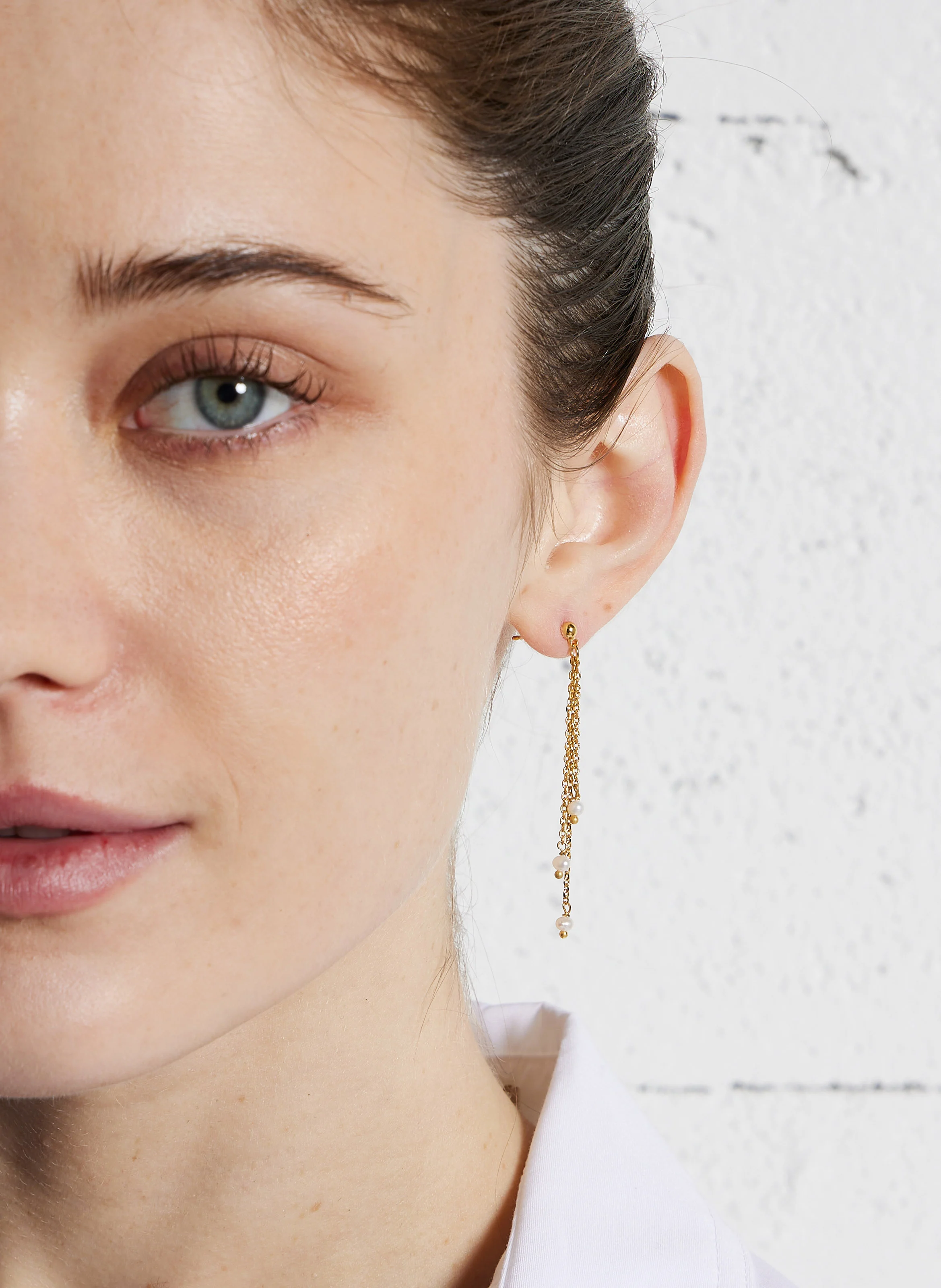 MILADY - Boucles d'oreilles en laiton | Blanc