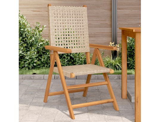 VIDAXL - Chaises de jardin lot de 2 beige bois massif d'acacia et rot...