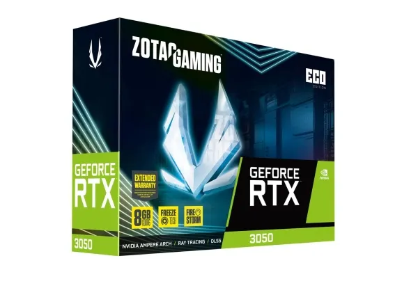 ZOTAC GAMING GeForce RTX 3050 ECO - Grafikkort - GF RTX 3050 - 8 GB GDDR6 - PCIe 4.0 x8 - 3 x DisplayPort, HDMI