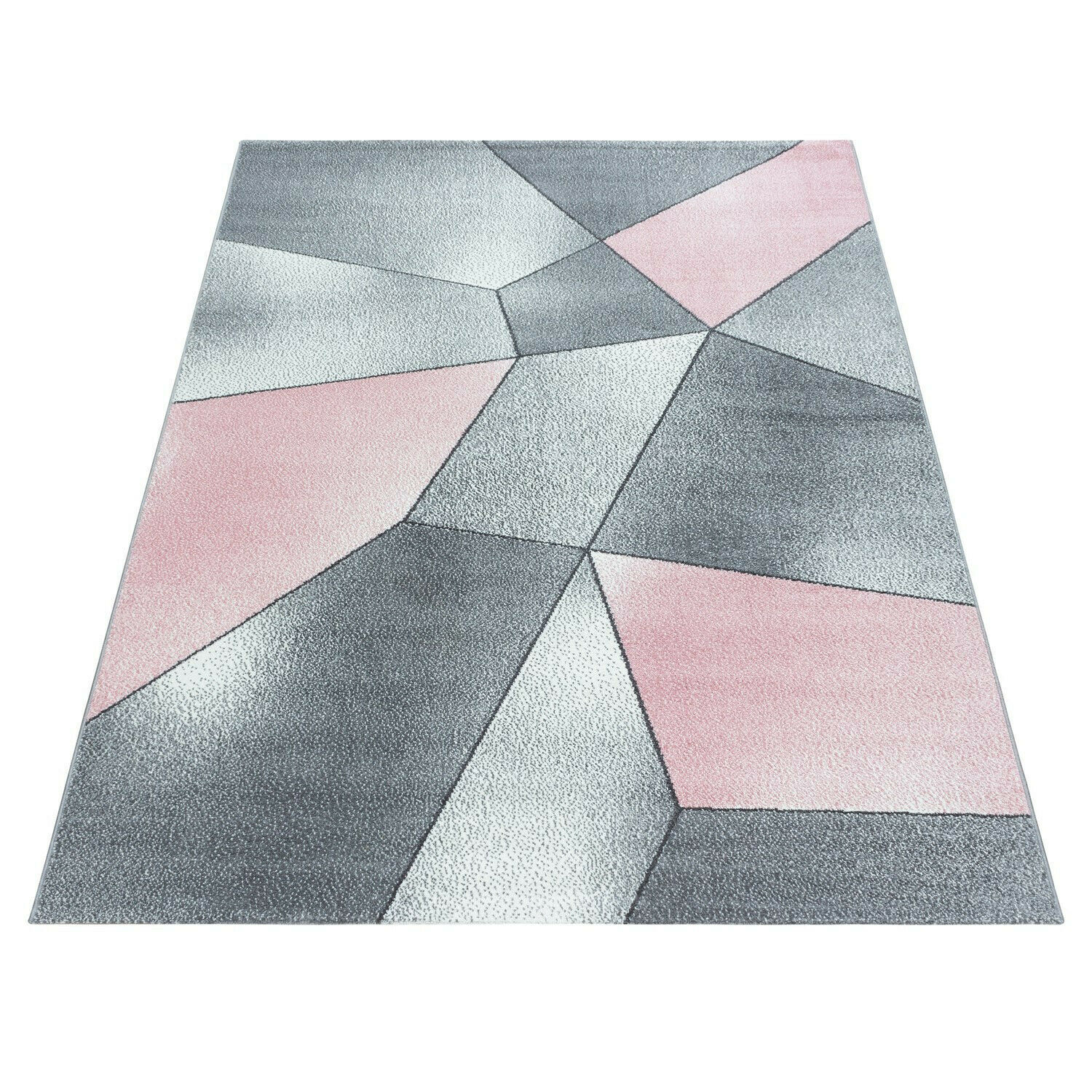 Exklusiver Designer-Kurzflor-Teppich: Modernes, abstraktes Muster, stilvoll