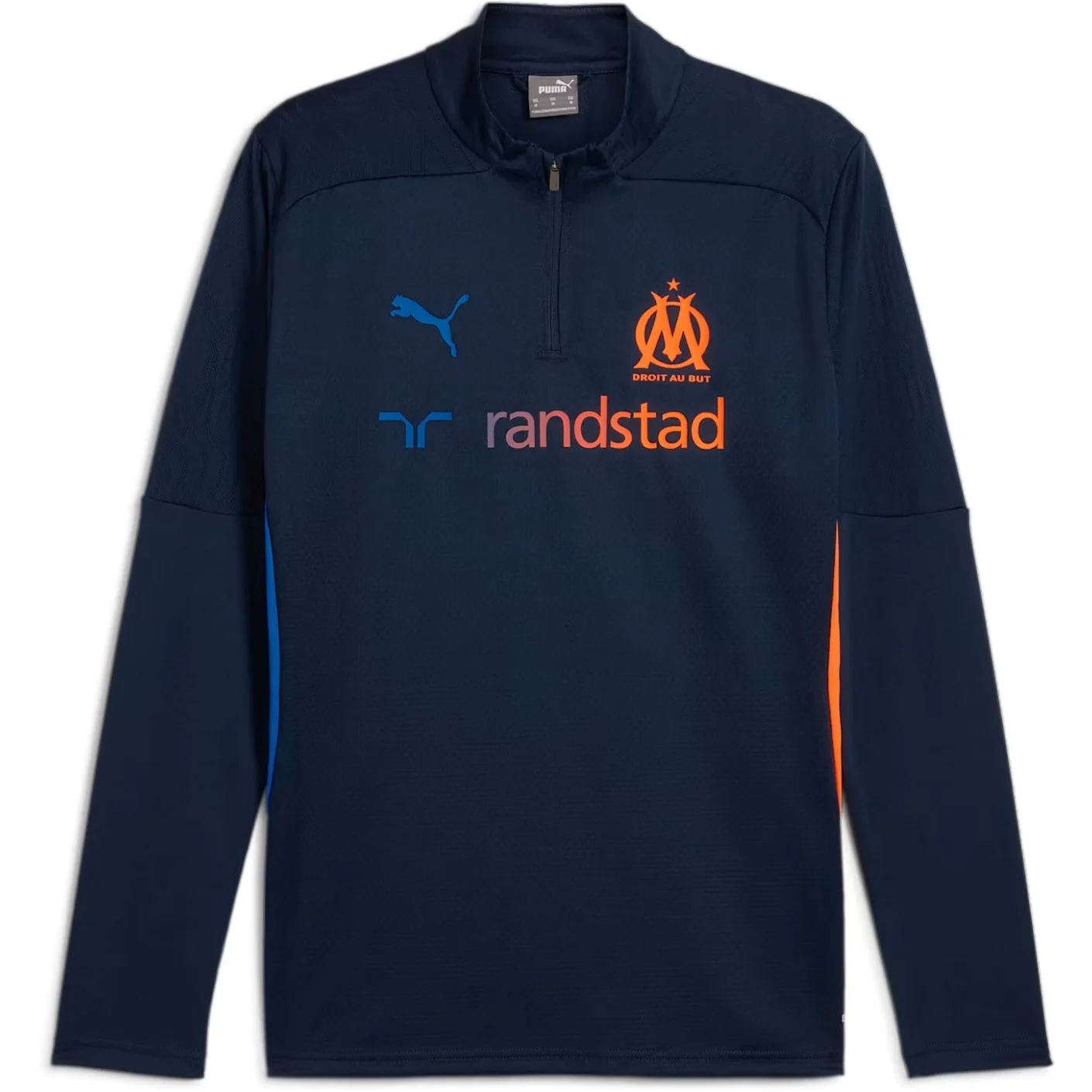 PUMA Olympique Marseille Trainingspak 1/4-Zip 2024-2025 Donkerblauw Oranje