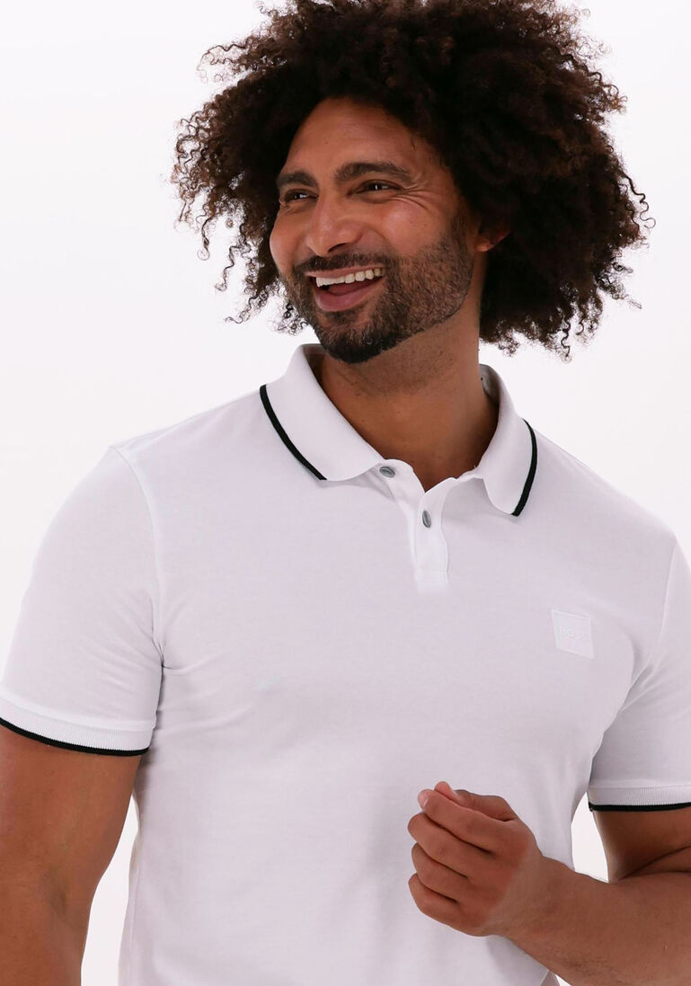 BOSS witte boss polo passertip