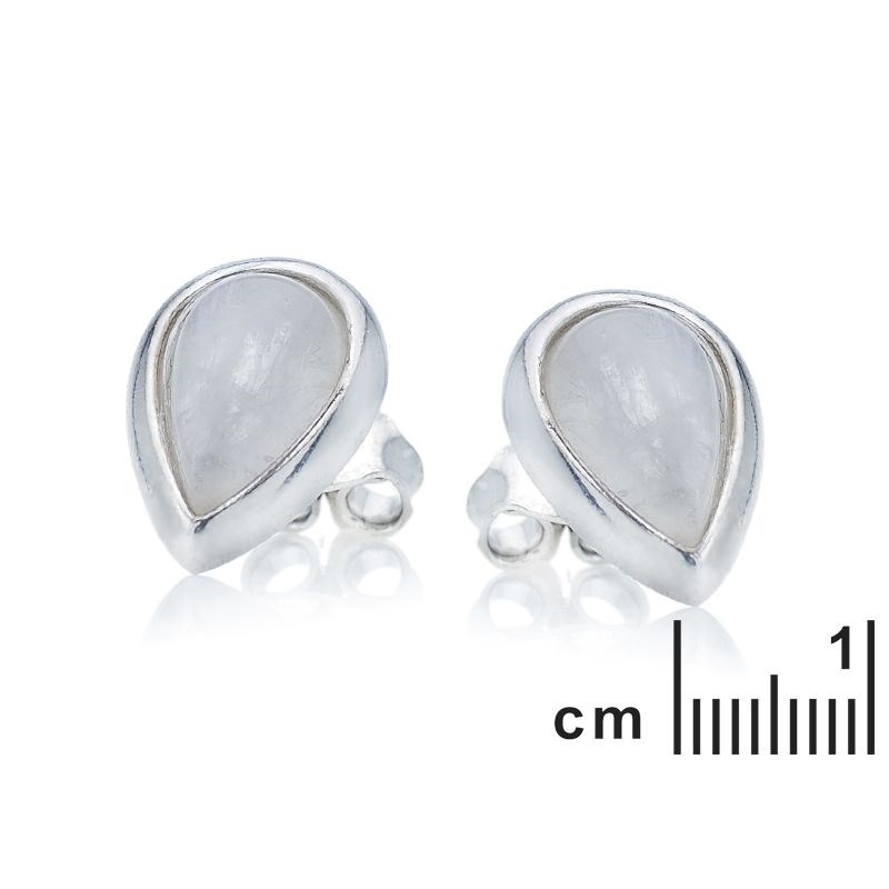 Boucle d'oreille argent 925 Pierre de lune naturelle