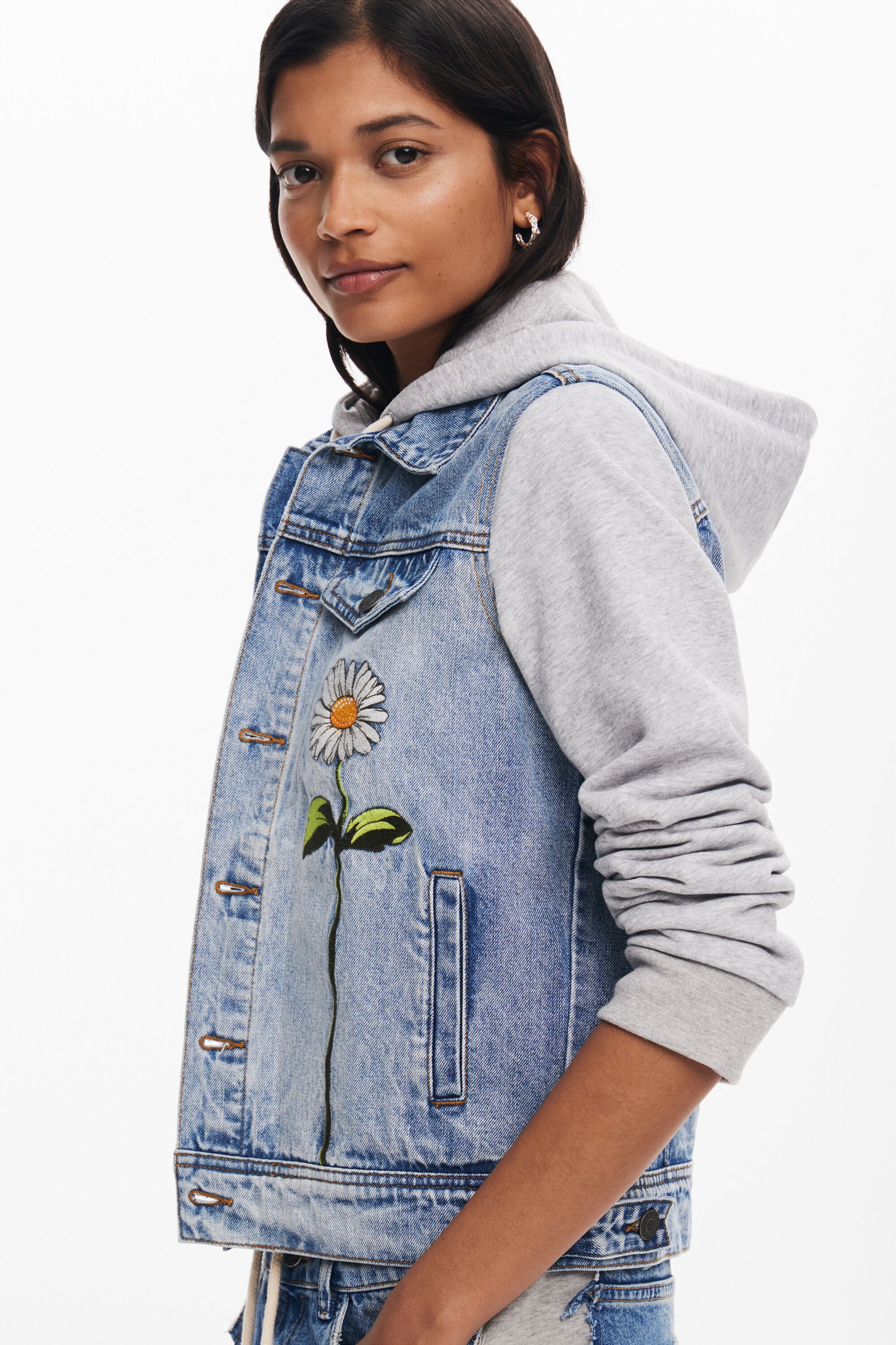 Jaqueta jeans estilo caminhoneiro