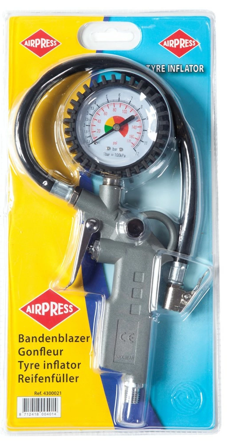 Airpress 4300021 - Bandenpomp met insteeknippels 12 bar
