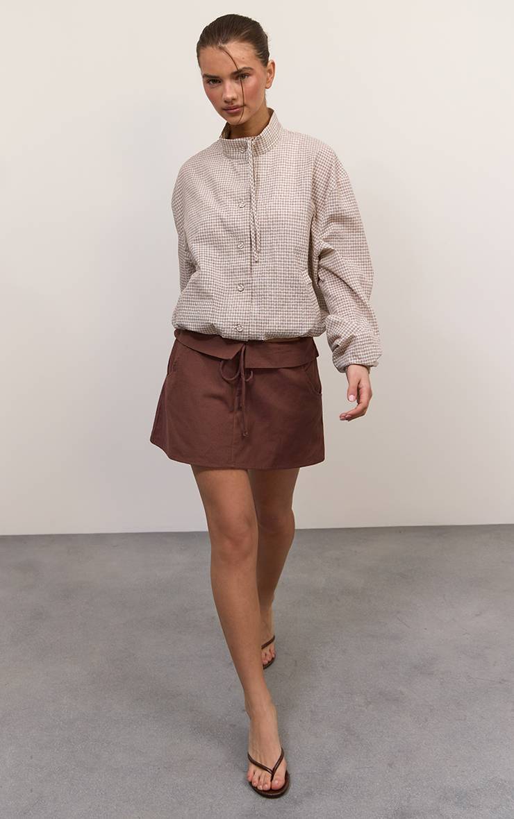 Chocolat Mini-jupe En Coton À Taille Repliable