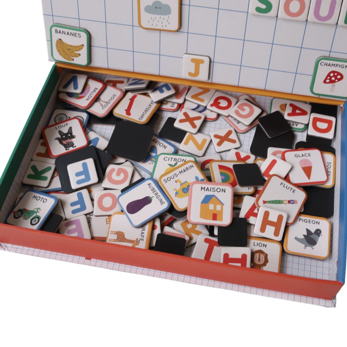 Boîte alphabet magnétique et images Mercredi et Patati