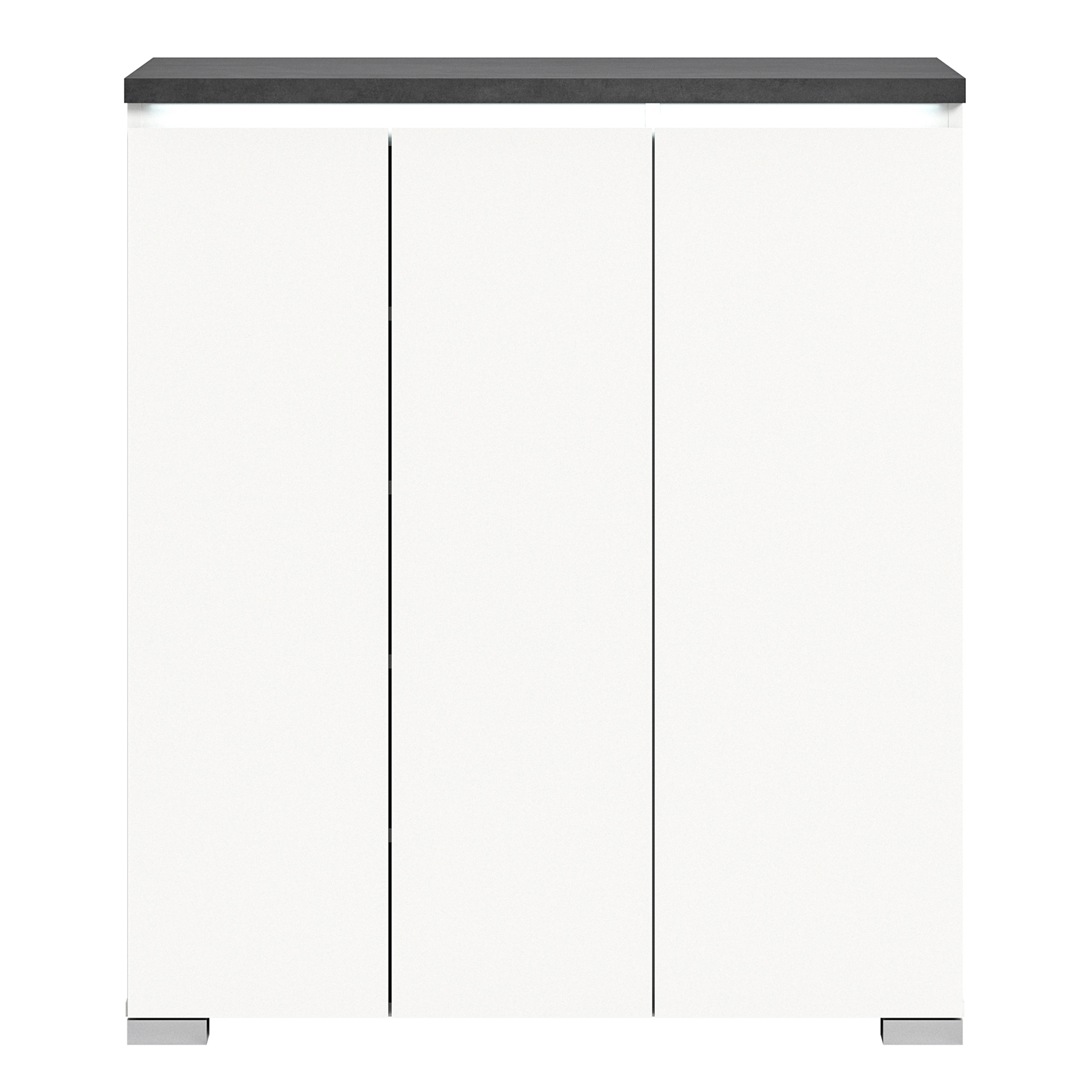 Schuhschrank SHOELOVE - weiß-Industrial grau - 95 cm