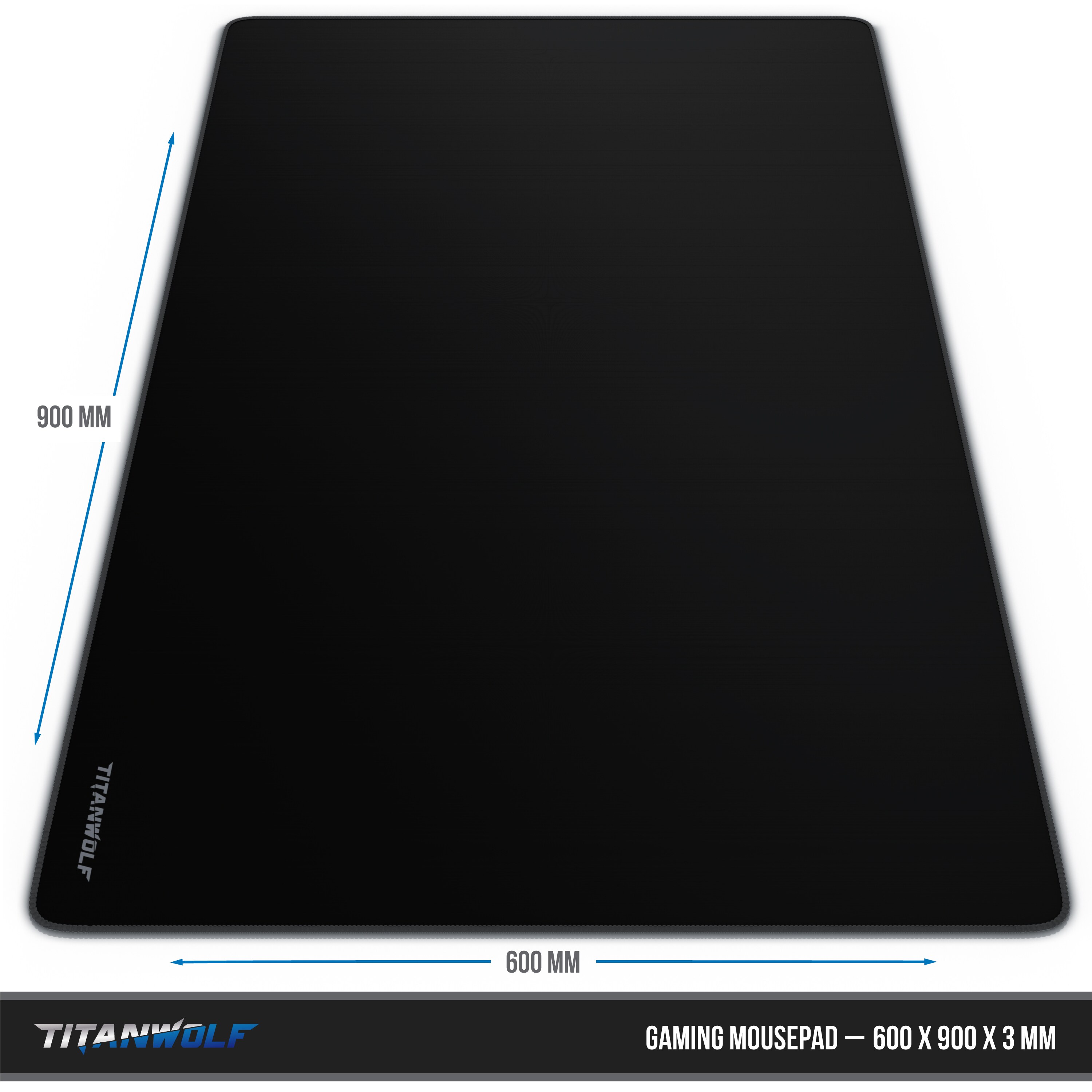 Titanwolf XXL Speed Gaming Mauspad aus Mircofaser Mousepad 900 x 600 mm / Schreibtischunterlage