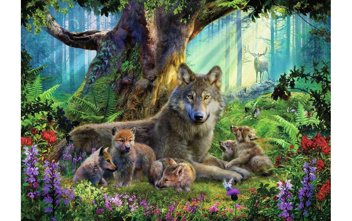 Puzzle Wölfe im WaldKlassisches Puzzle