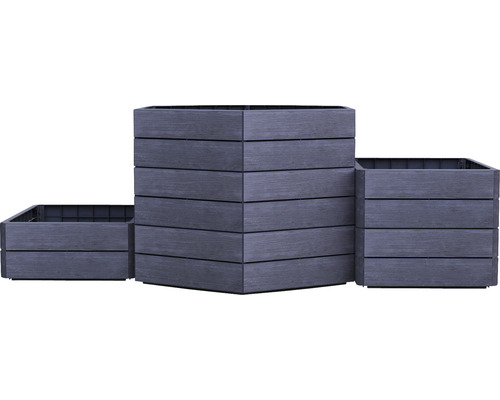 Klassieke verhoogde tuinbak GARANTIA ERGO Vario 3 incl. Flora waterbesparend systeem 110 x 175 x 75 cm hout