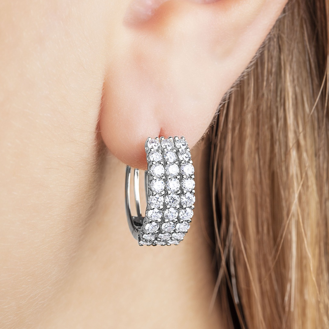 2.00 Karat Diamant-Kreolen 750/18 K Weissgold Ø 17mm