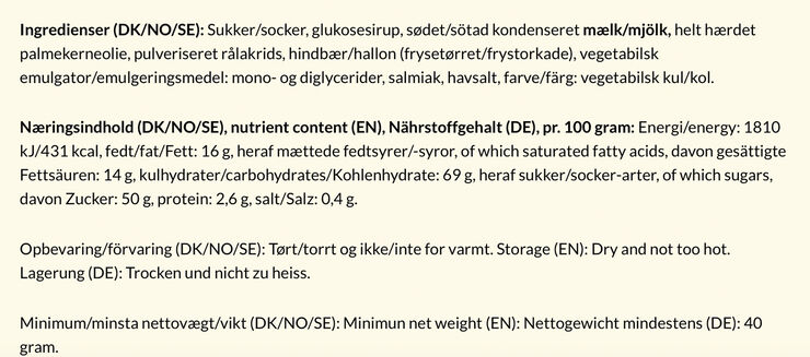 Bagsværd Lakrids Hindbær mini 40 gr.