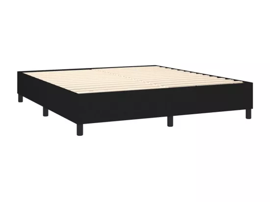 Sommier tapissier avec matelas et LED Noir 160x200 cm Tissu