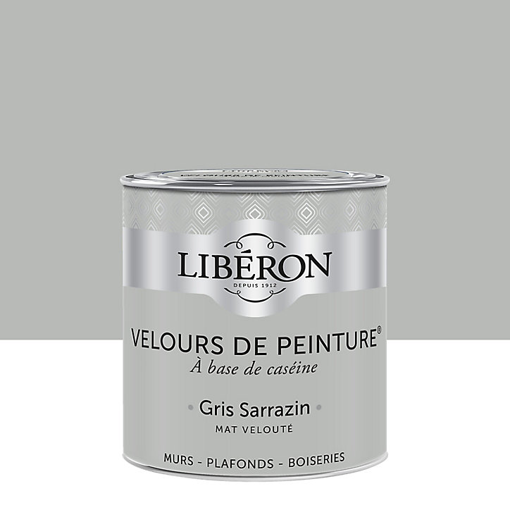 Peinture murs, plafonds et boiseries Velours de peinture gris sarrazin Libéron 0,5L