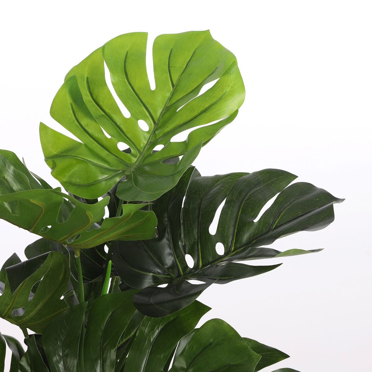Mica decorations plante artificielle monstera - 75x75x100 cm - pe - vert - set de 2