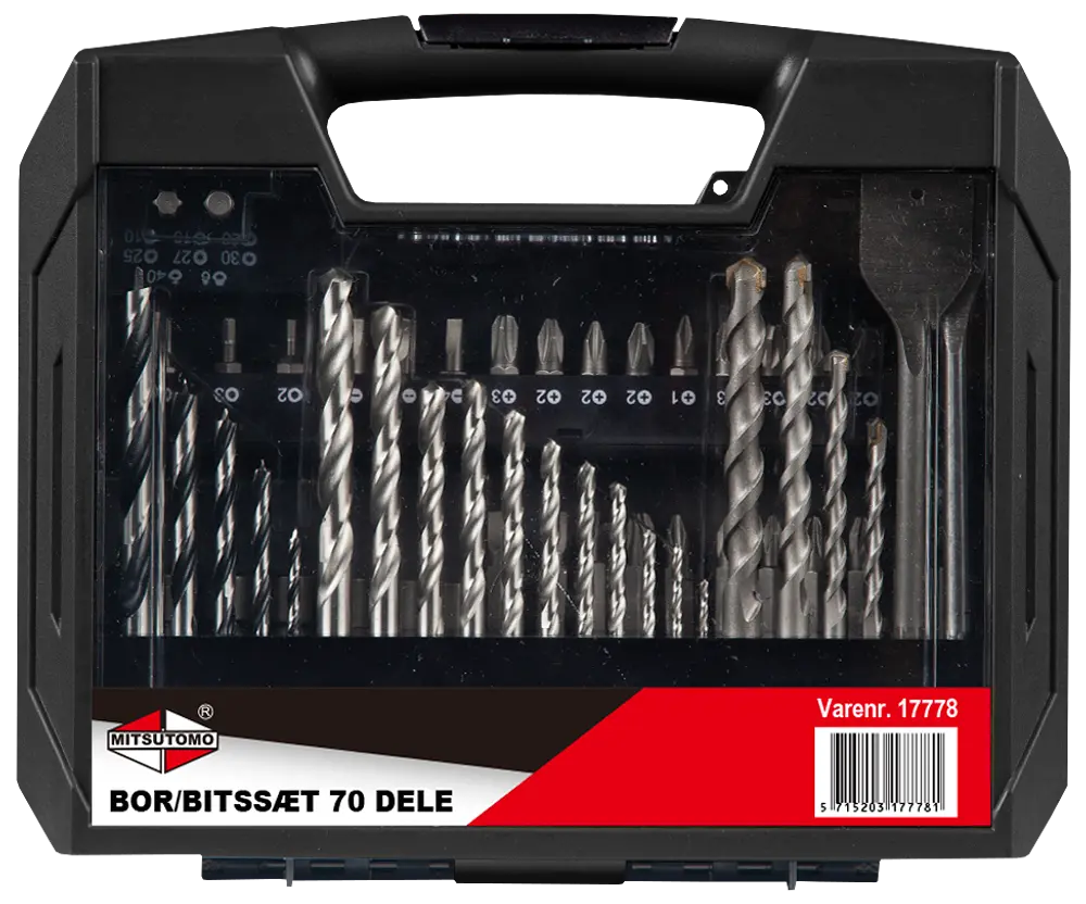 Mitsutomo Bor- og bitssæt 70 dele