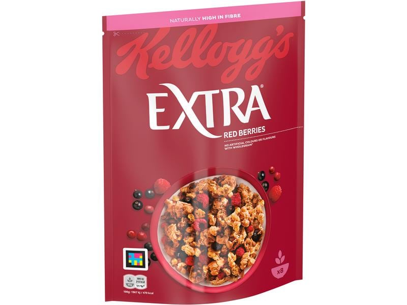 Kellogg's Müesli Extra Red Berries 400 g Feiner Müeslimix mit Haferflocken und Trockenfrüchten