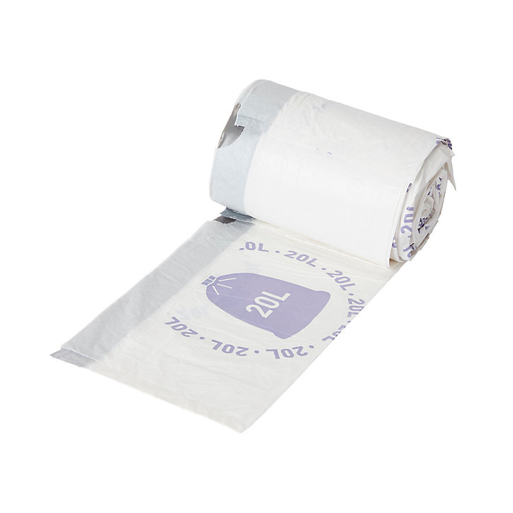 Lot de 50 sacs poubelles à poignée 20L blanc