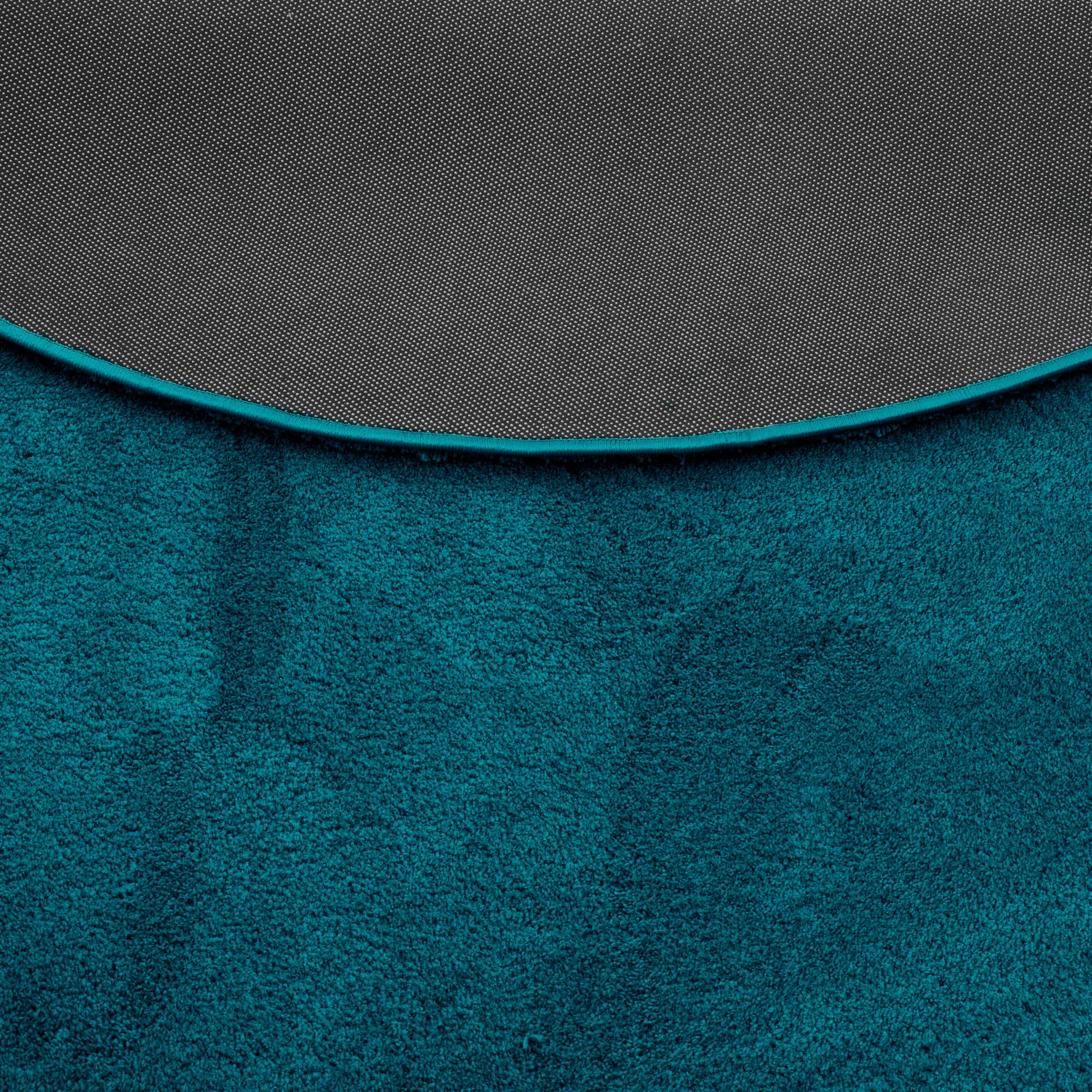Pergamon Super Soft Kinder Hochflor Teppich Silky Kids Rund Petrol - 160x160 cm