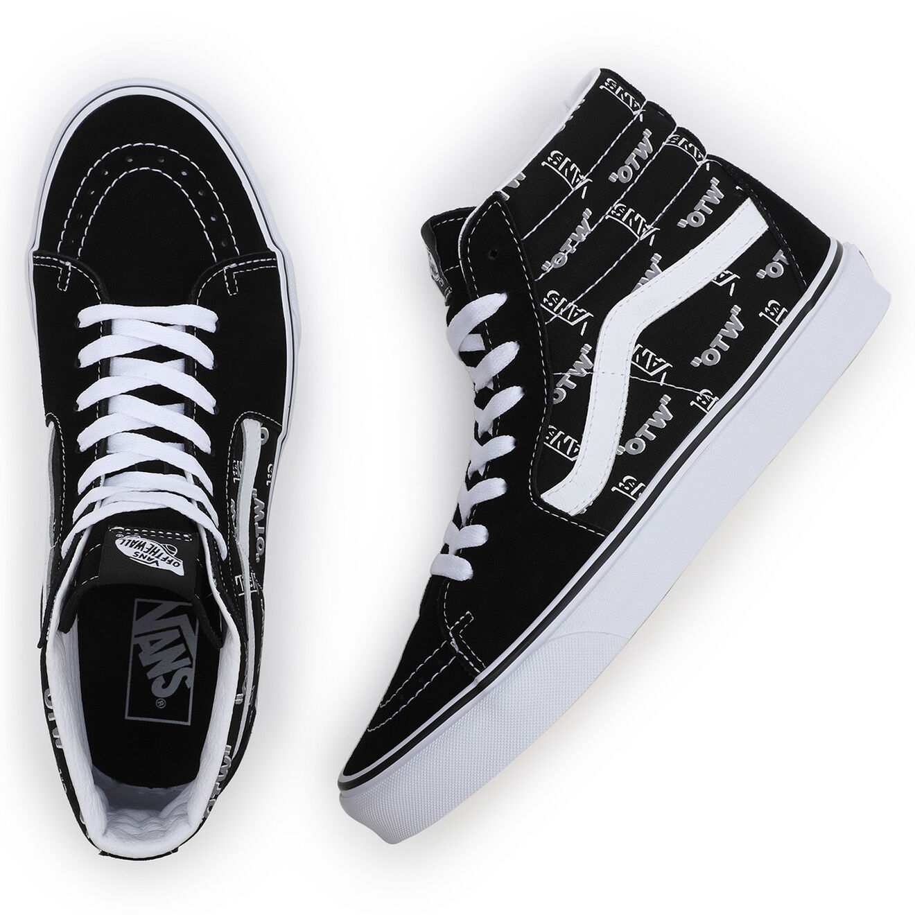 Vans Sneakers en Velours de Cuir & Textile SK8-Hi noires