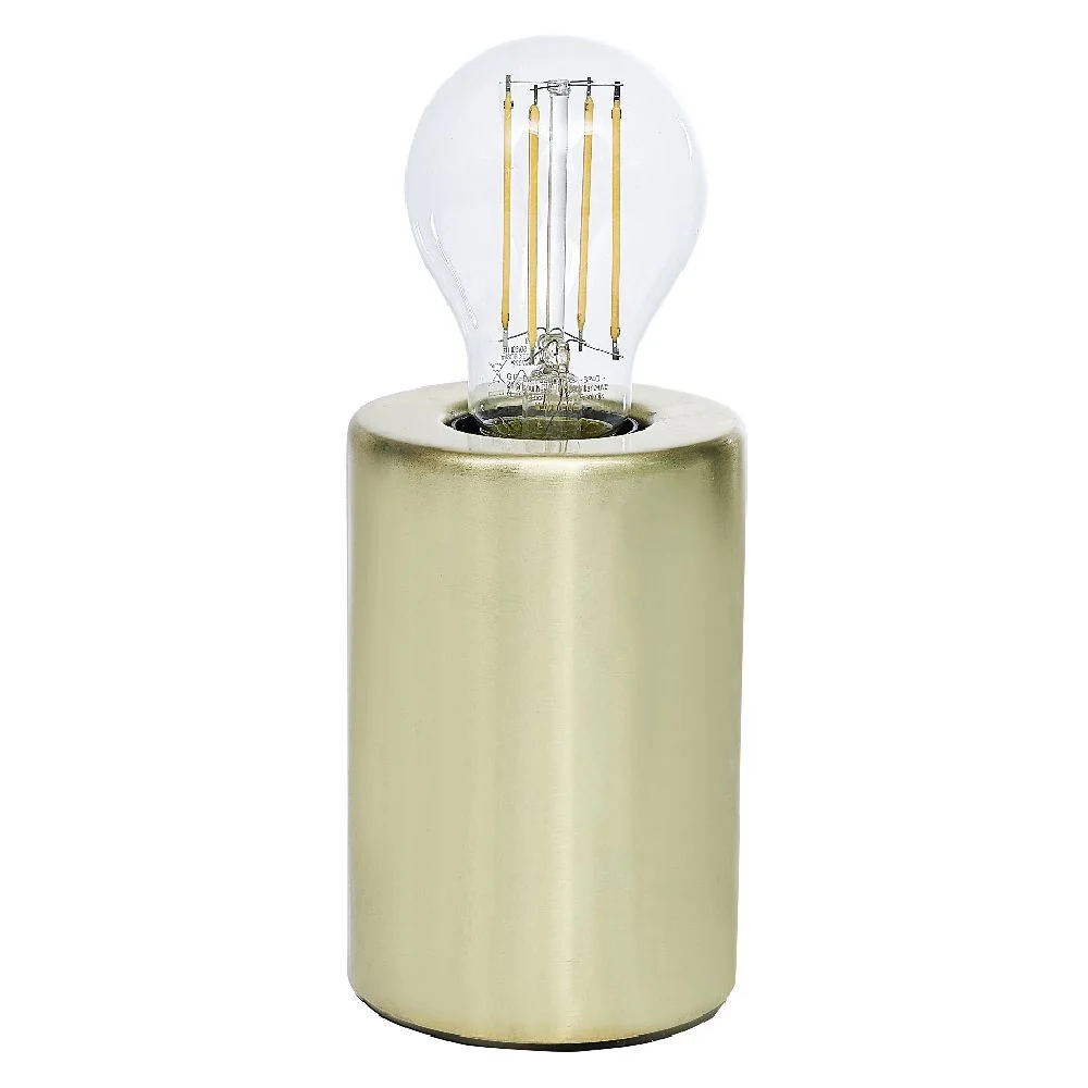 Lampe base ronde en métal jaune doré Ø8xH12cm