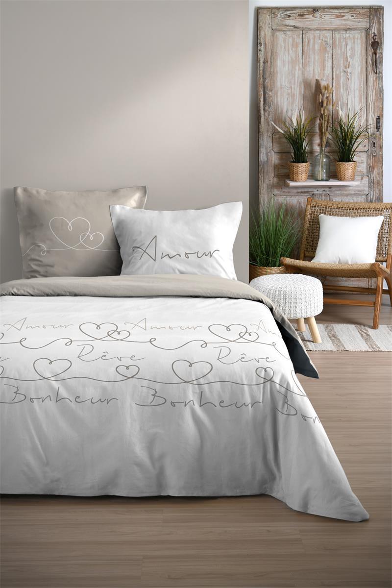 AMOURETTE HOUSSE COUETTE 240X220CM ET 2 TAIES 63X63CM