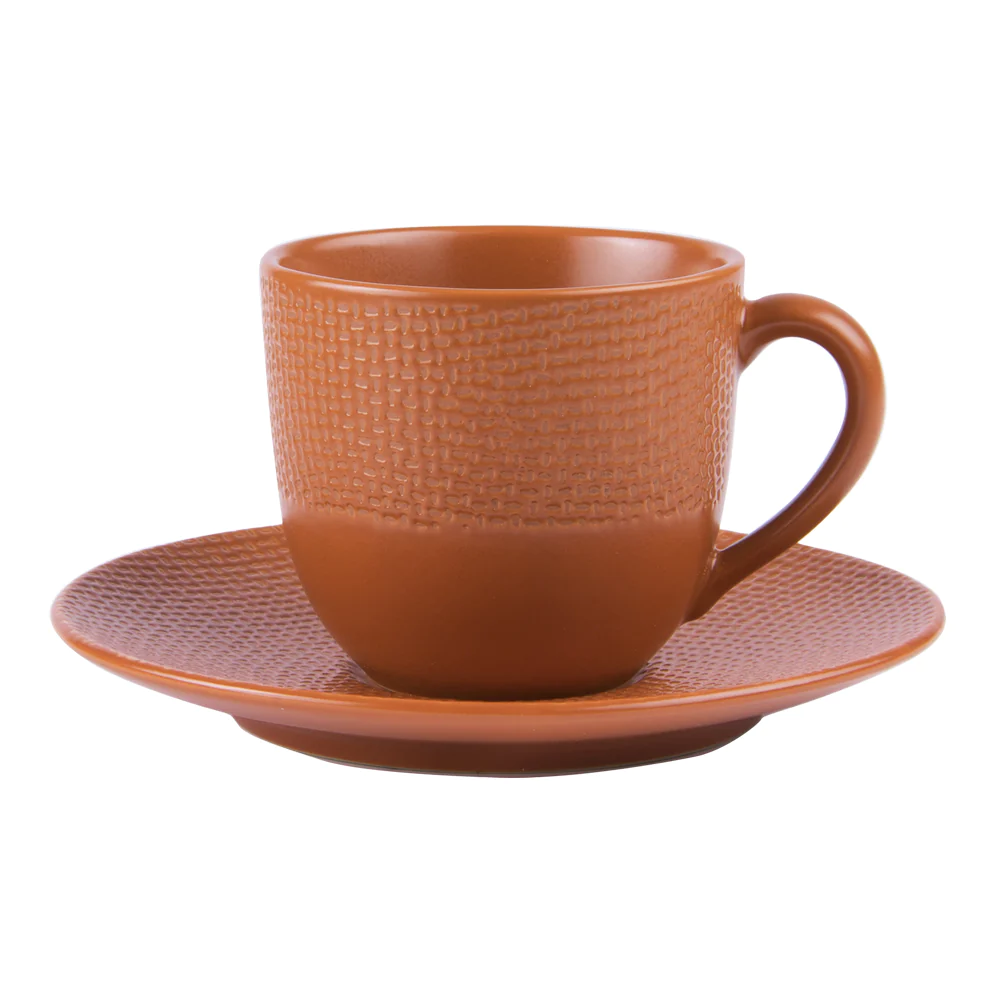 Tasse à café et sous-tasse Vésuvio terra 12 cl (lot de 6) Table passio