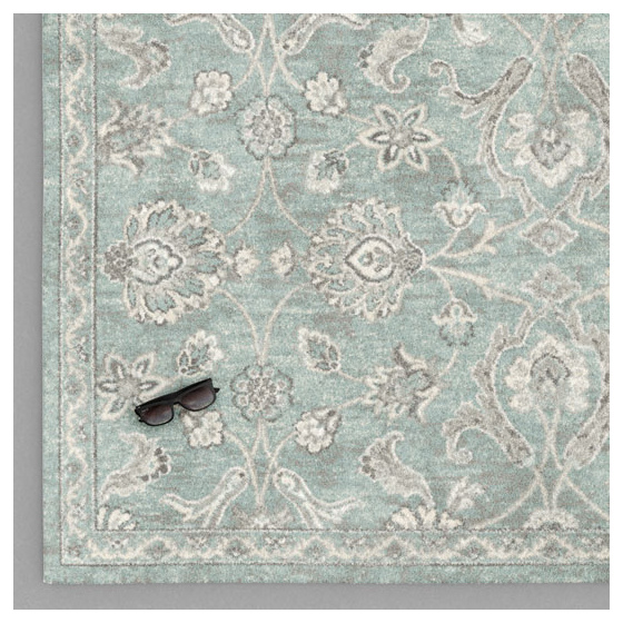 Tapis à motif floral oriental - nora - bleu - 160 x 230 cm