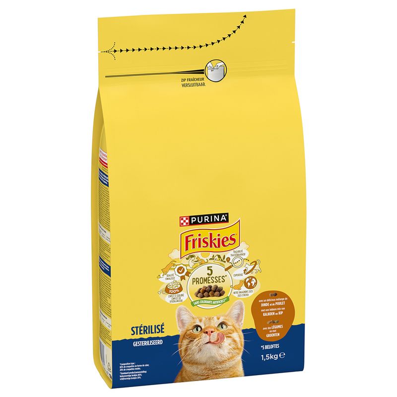 PURINA Friskies Sterilised dinde, poulet, légumes pour chat
