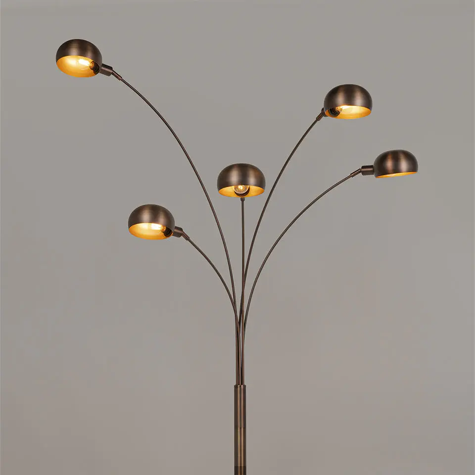 Qazqa vloerlampen sixties bruin e14