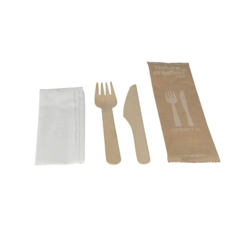 ALUPLAST - Kit couvert 3/1 - Bois - x250