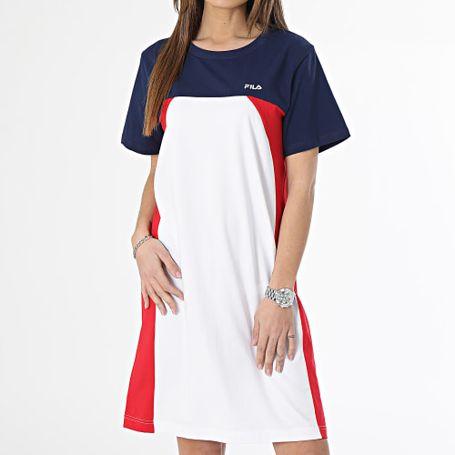 Robe Tee Shirt Femme Balikesir Blanc Bleu Marine