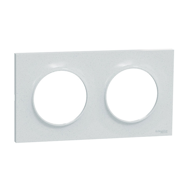 Plaque de finition 2 postes Odace Styl recyclé Schneider Electric blanc