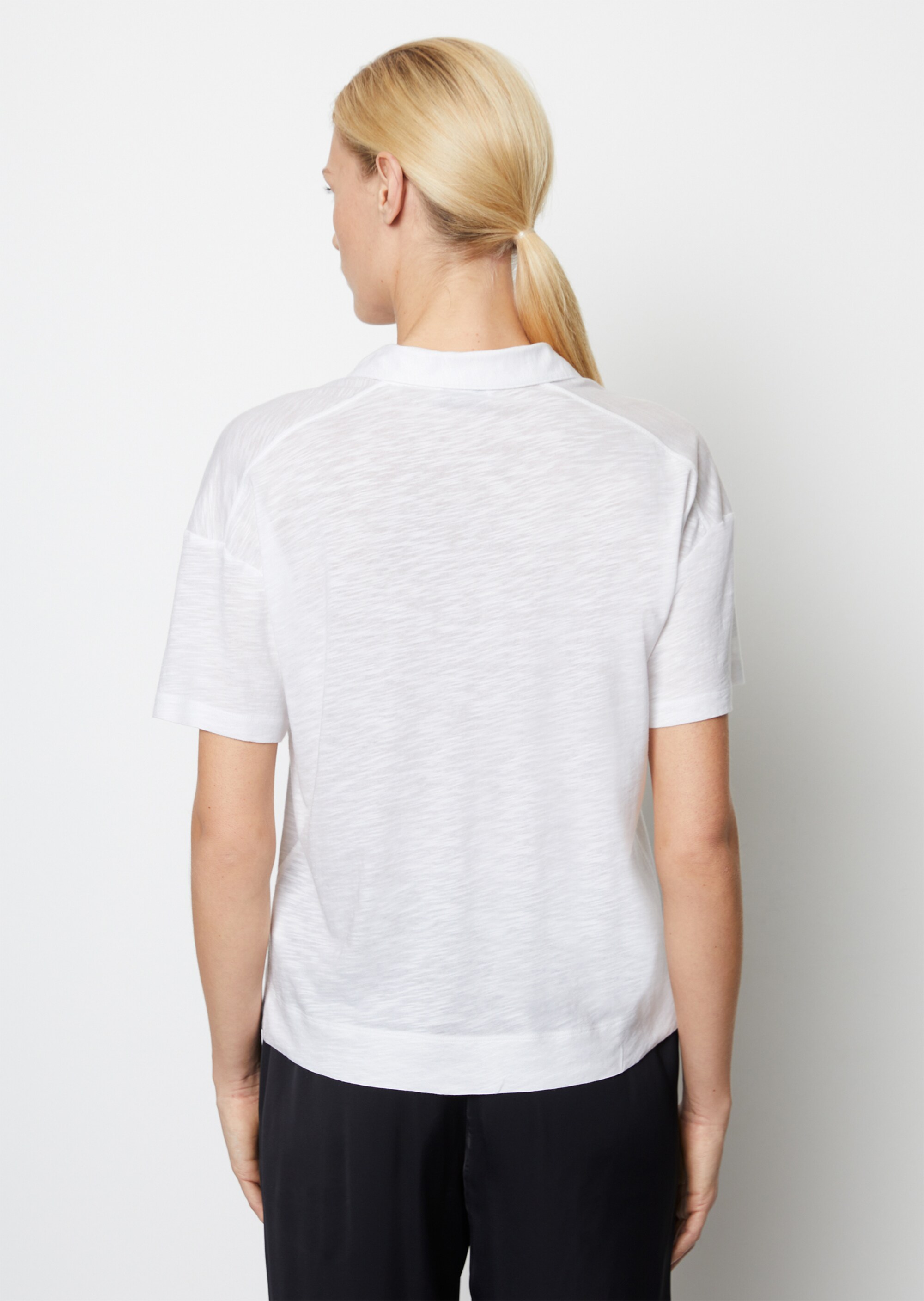 Polo-T-Shirt regularaus Organic Cotton-Viskose-Mix