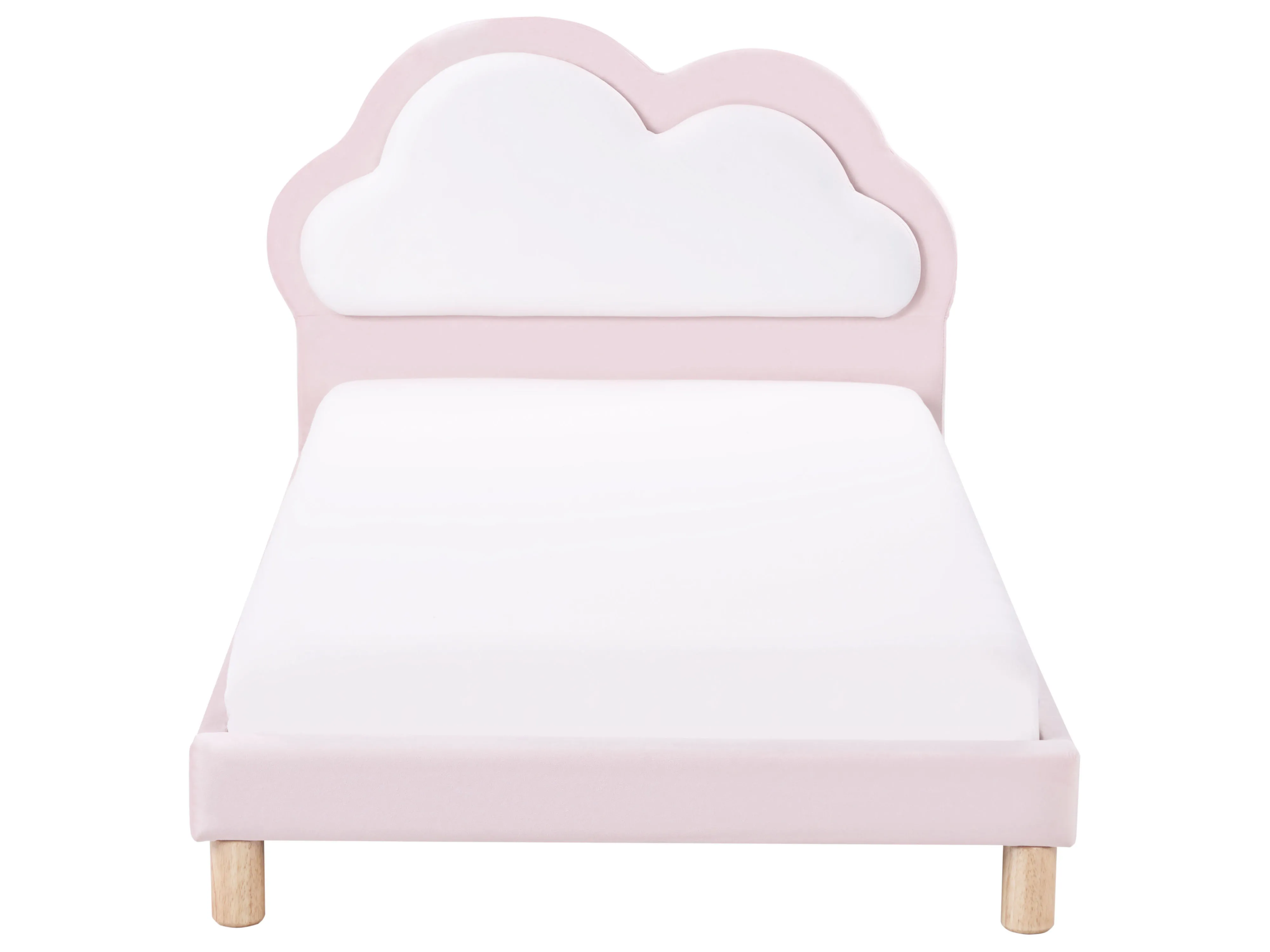 Kinderbed Wolk Fluweel MAZOU 90 x 200 cm Roze