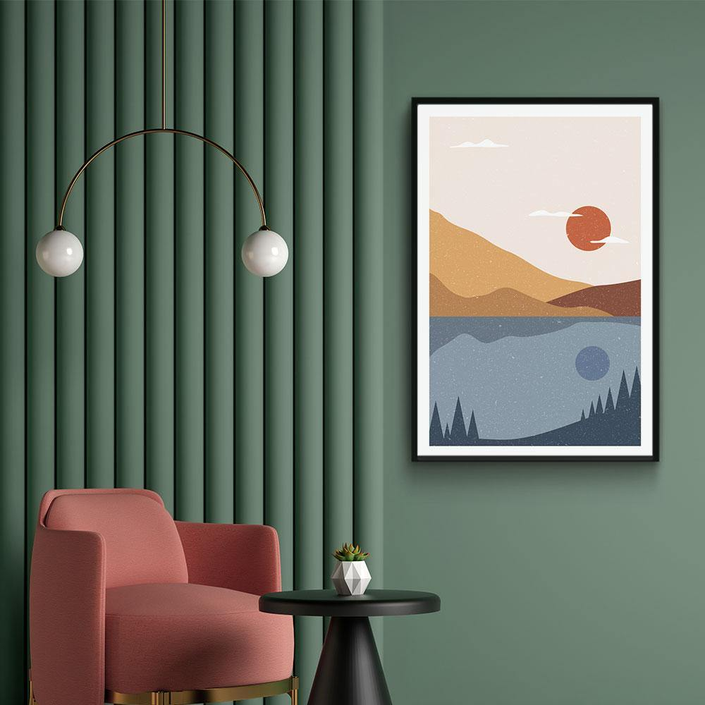 Walljar poster ingelijst - Desert Waters Poster ingelijst - 50 x 70 cm